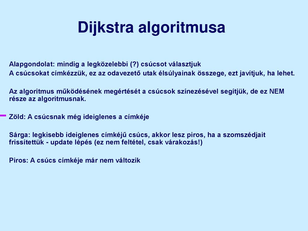 Dijkstra Algoritmusa Legr Videbb Utak Ppt Let Lteni